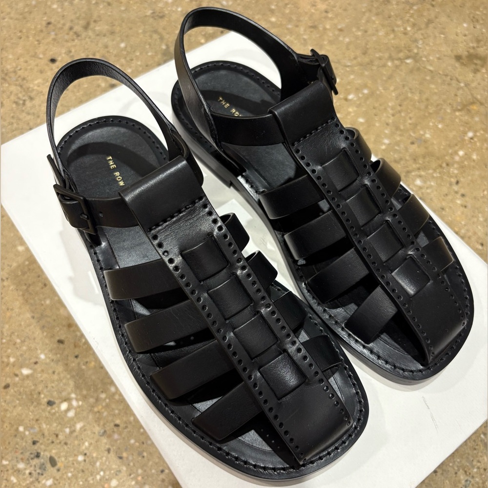 The Row Black Pablo Sandal